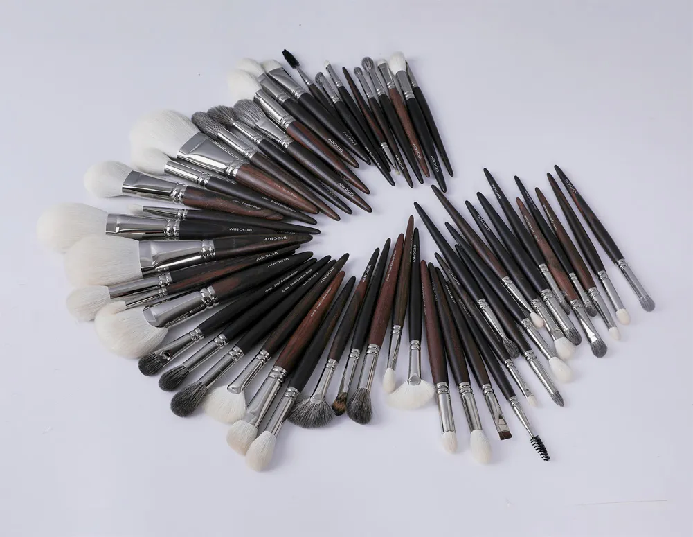 AIN Series 2025 makeup brush set main artwork displaying the entire series of luxury brushes.