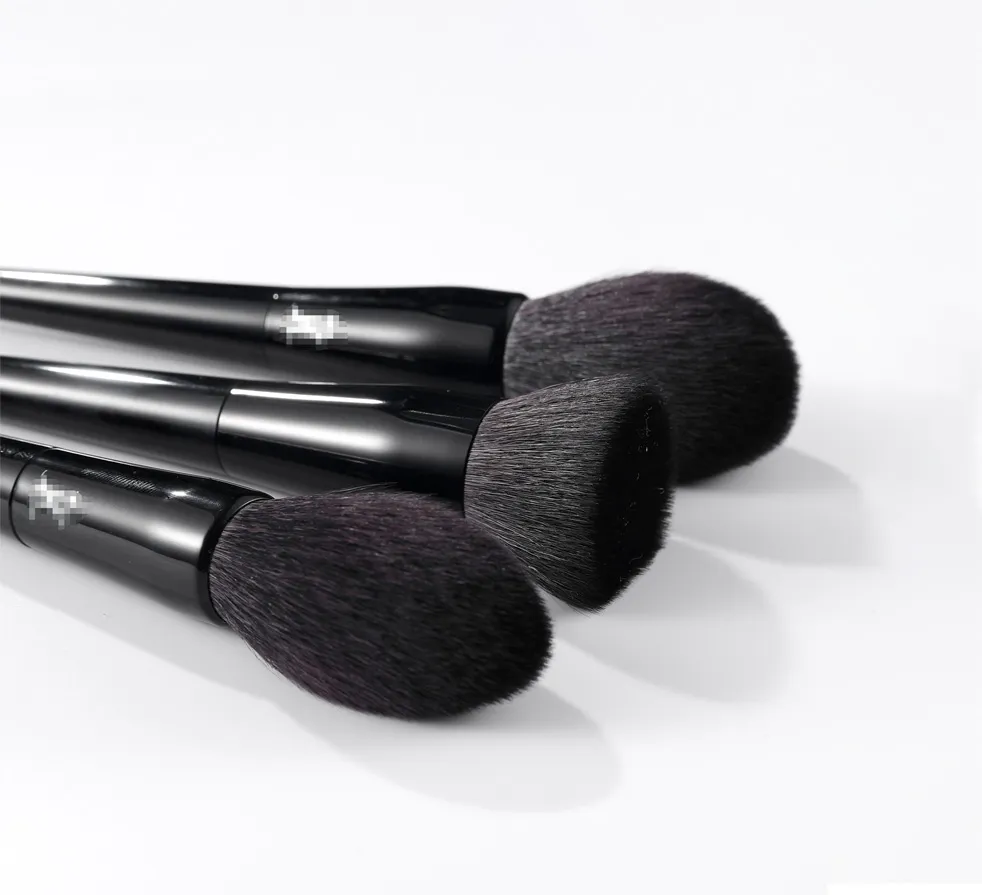 High-quality black makeup brushes displayed together for testimonial case study 1.