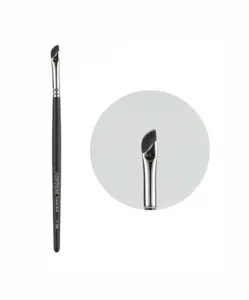 M136 Small Thin Curved Eyeliner Brush full product view, showing ultra-thin curved tip for precise eyeliner application.