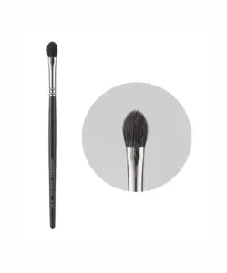 M311 Flat Tongue-Shaped Eyeshadow Blending Brush full product view, showcasing soft goat hair bristles for precise smokey eyeshadow blending.