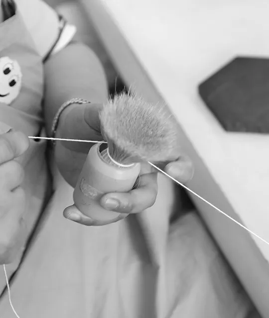 Shaping makeup brush hair for consistent form