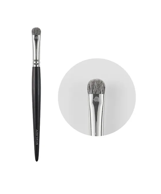 AIN S140 small flat precision eyeshadow brush with round close-up insert squirrel hair flat brush for crease detail and smokey eye smudging
